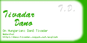 tivadar dano business card
