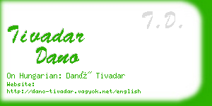 tivadar dano business card